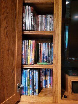 A collection of family-friendly DVDs (Pixar, Disney, etc)
