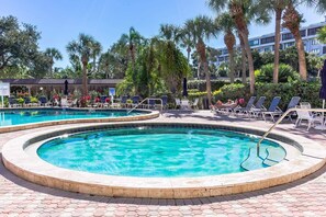 One of two heated pools next to each other.  This is the heated baby swimming pool.