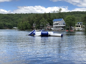 Inflatable trampoline.  Can be used for fun or relaxing! 