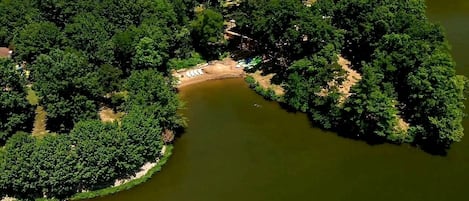 The Private Beach.  The Nest is to the right