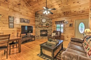 Cozy living room with fireplace