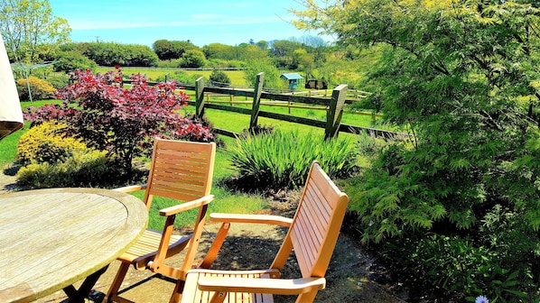 Sunny patio, perfect for lazy breakfasts.