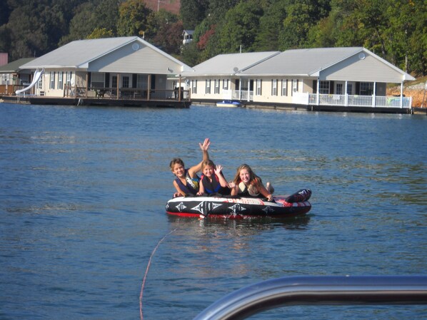 All 3 Floating Holiday houses located at Springs Dock Marina on Norris Lake. 