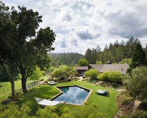 Lounge at the seasonally solar-heated pool. 