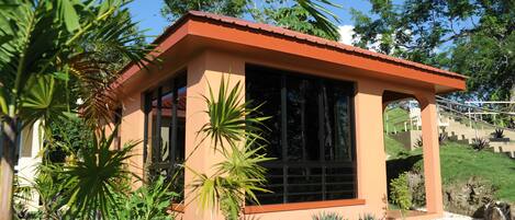 The warm tropical caribbean design blends beautifully in the surrounding jungle.