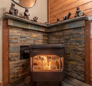 Pellet stove that gives off a lot of warmth