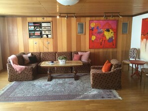 Living room with large flat tv .