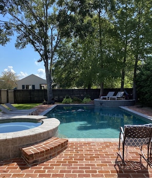 The pool and backyard are shared spaces, but for the most part it’s  private.