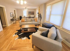 Updated furnishings along with local artwork make for a fun, relaxing environment