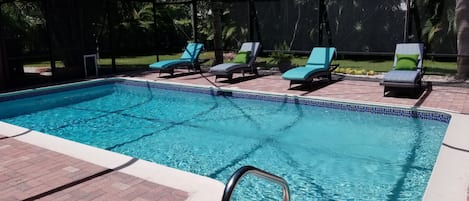 Private Pool surrounded by a tropical garden