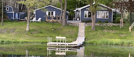 View from pontoon looking at the cottage.