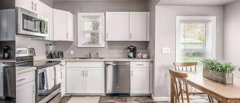 Cozy dining table in the updated kitchen