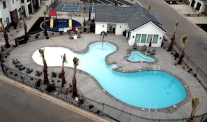 birds eye view of the pool