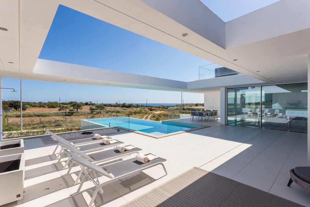 Modern villa with skylight and pool