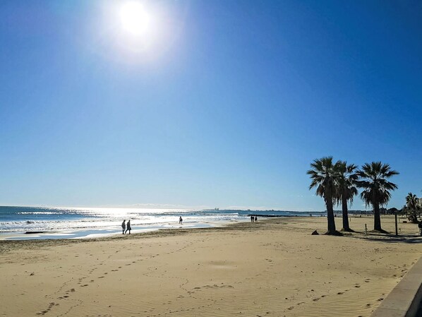 Sky, Blue, Beach, Body Of Water, Natural Environment, Coast, Horizon, Shore, Sand, Sea