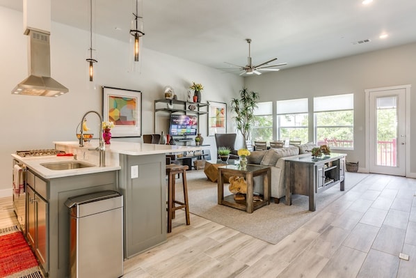 Huge Living/Dining area opens to balcony.