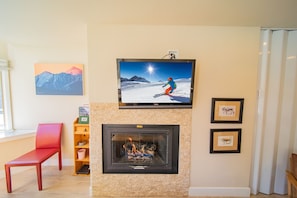 Relax with the gas fireplace