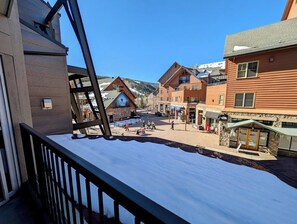 Balcony view of River Run Village in the winter #winter
