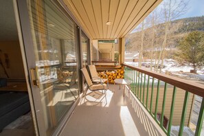 Upper level balcony with spectacular view #winter