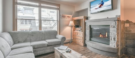 Cozy living room with fireplace