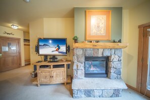 Unwind with the gas fireplace