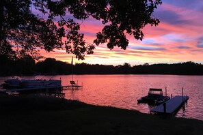 Soak up the sunset views from the vacation rental's private dock!