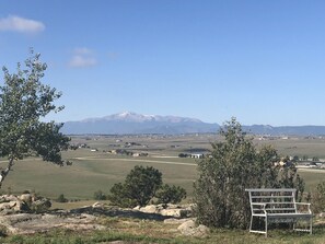 Unobstructed view of Pikes Peak from back deck & yard