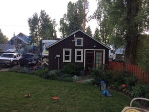 Shared yard and side view of alley house