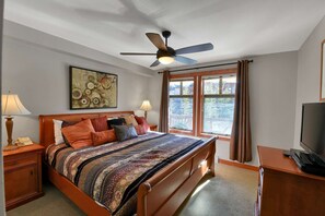Enjoy the view of the Wasatch Mountains from the King Size Bed in the Master Bedroom.