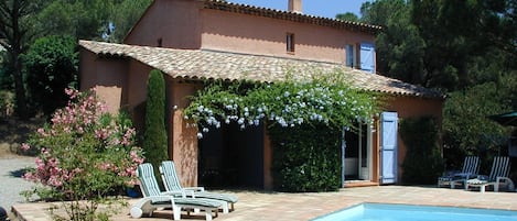 Front of villa and patio