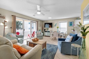 Living Area with Beach Cottage Motif