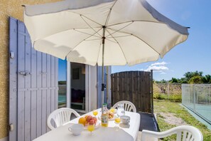 Open the door and step out onto your private patio!