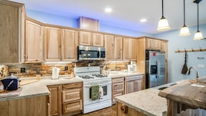 Fully functioning kitchen.