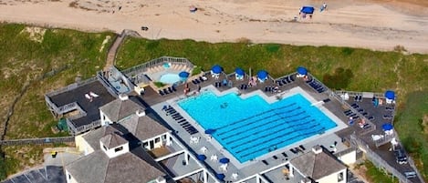 Village Beach Club, private members only Oceanfront pool, included with rental