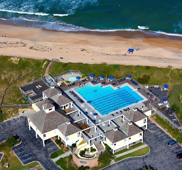 Village Beach Club, private members only Oceanfront pool, included with rental