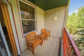 Private upper level balcony