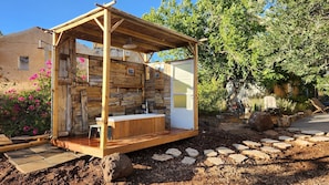 A new outdoor bath and shower! August 2023