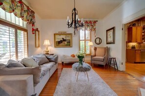 enjoy a morning coffee in front facing sitting room