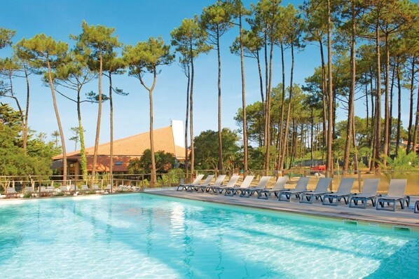Take in gorgeous views while lounging around the on-site outdoor pool.