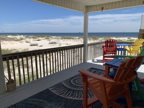 Spacious porch with comfortable seating
