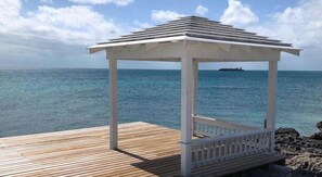 Boat dock and gazebo on the Caribbean, perfect for swimming, fishing, snorkeling—and of course launching kayaks!