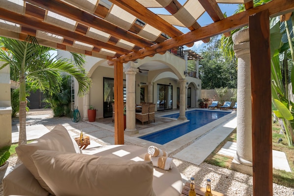 Pool + Chaise Lounges + Outdoor Dining + Cabana