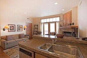 View of living room from kitchen