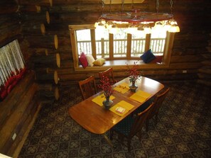 Dining area looking down from loft