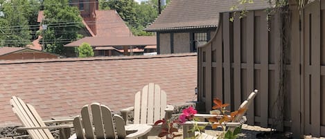 A private terrace overlooking The Cathedral of All Souls & Biltmore Estate prop.