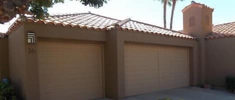 2 car garage with golf cart parking