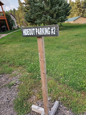 One of two designated parking spots.