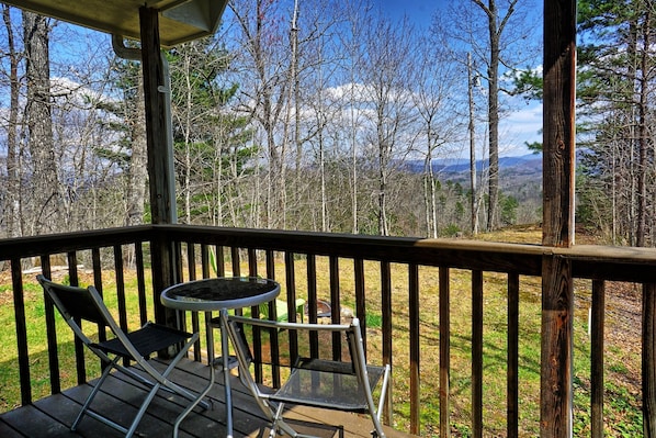Covered Porch - Covered porch with view of the mountains