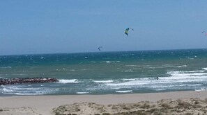 kitesurf  devant l'appartement