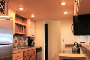 Warm wood tones in the kitchen